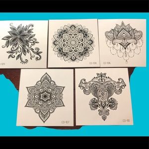Set of 5 Temporary Tattoos